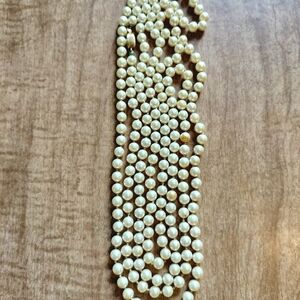 Vintage heavy Faux Pearl necklace 4' 12"  Long